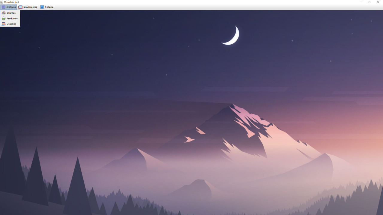 Client, Product, and User buttons