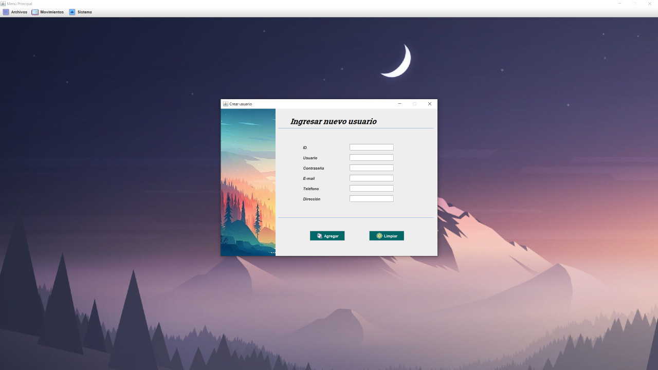 User entry window